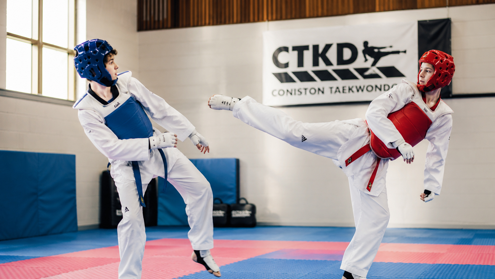 Coniston Taekwondo students training and sparring