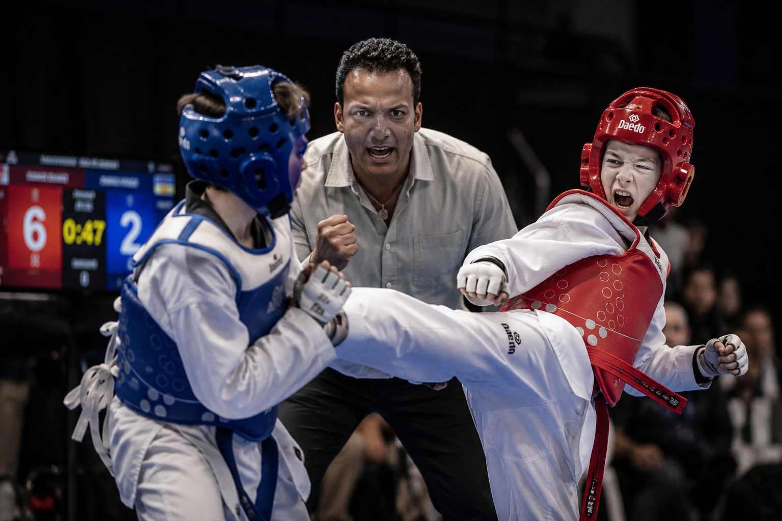 Coniston Taekwondo sparring action